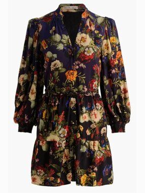 ALICE + OLIVIA Antonette Floral Belted Button Up Minidress Size 6